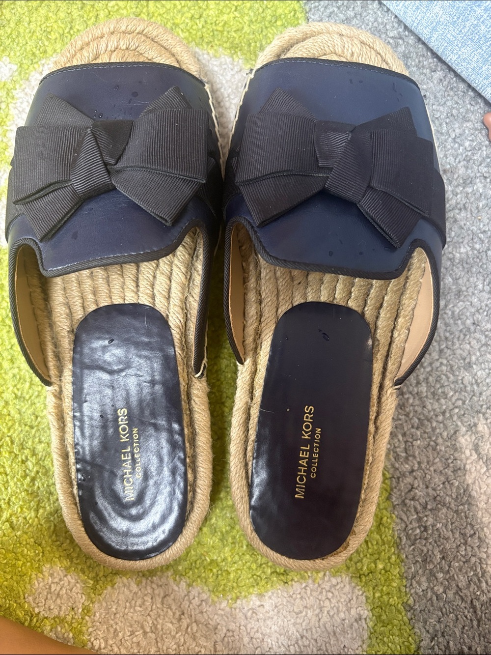 Michael Kors Navy Bow Espadrille Mule